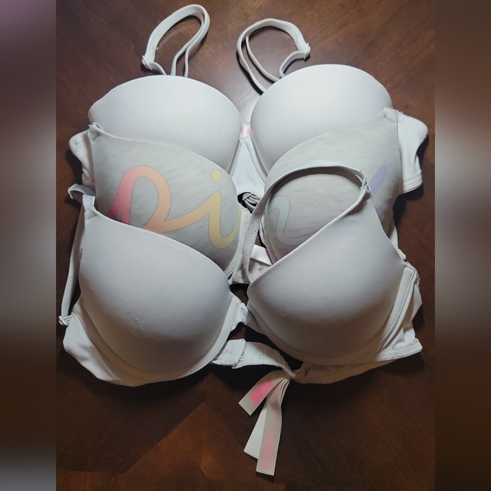 3 Victoria's Secret PINK Bras 34B
